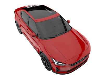 Modern car isolated on white background. 3d rendering - illustration
