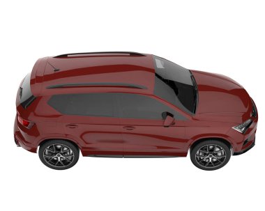 Modern car isolated on white background. 3d rendering - illustration