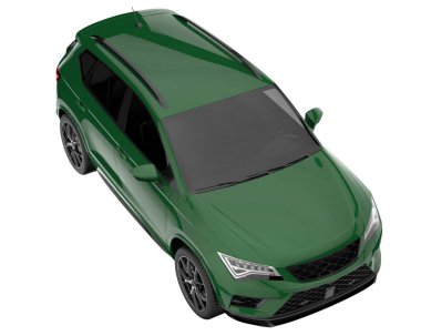 Modern car isolated on white background. 3d rendering - illustration