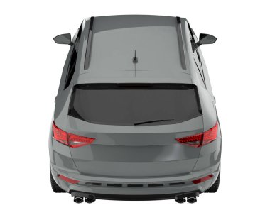 Modern car isolated on white background. 3d rendering - illustration