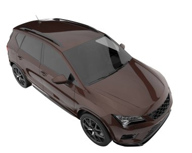 Modern car isolated on white background. 3d rendering - illustration