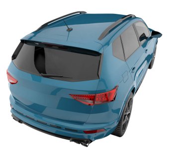 Modern car isolated on white background. 3d rendering - illustration