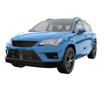 Modern car isolated on white background. 3d rendering - illustration