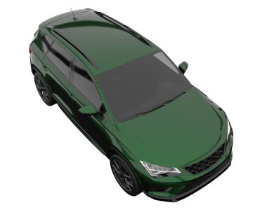 Modern car isolated on white background. 3d rendering - illustration