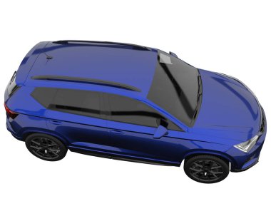 Modern car isolated on white background. 3d rendering - illustration