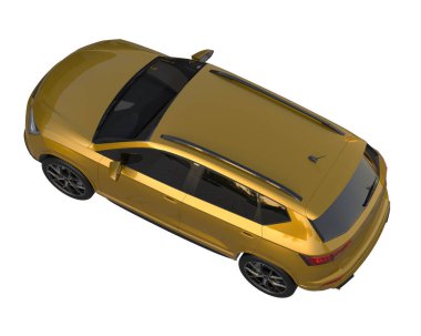 Modern car isolated on white background. 3d rendering - illustration