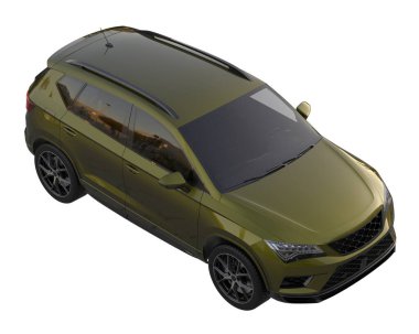 Modern car isolated on white background. 3d rendering - illustration