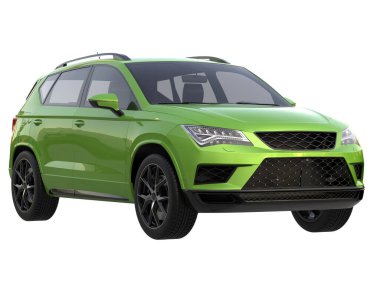 Modern car isolated on white background. 3d rendering - illustration