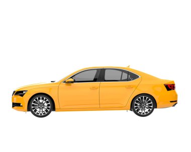 Modern car isolated on white background. 3d rendering - illustration