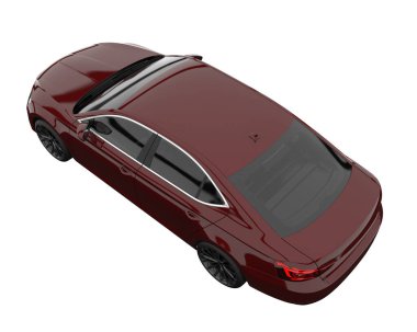Modern car isolated on white background. 3d rendering - illustration