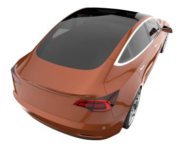 Modern car isolated on white background. 3d rendering - illustration