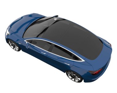 Modern car isolated on white background. 3d rendering - illustration