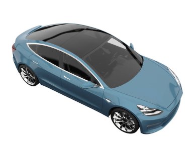 Modern car isolated on white background. 3d rendering - illustration