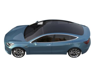 Modern car isolated on white background. 3d rendering - illustration