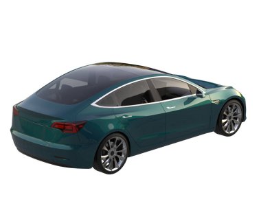 Modern car isolated on white background. 3d rendering - illustration