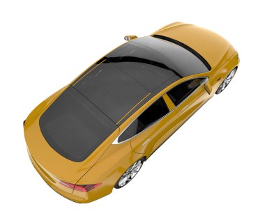 Modern car isolated on white background. 3d rendering - illustration