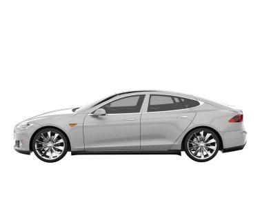 Modern car isolated on white background. 3d rendering - illustration