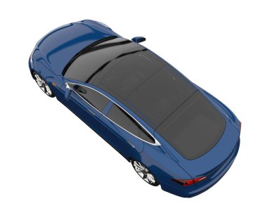 Modern car isolated on white background. 3d rendering - illustration