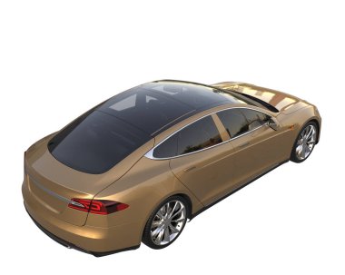 Modern car isolated on white background. 3d rendering - illustration