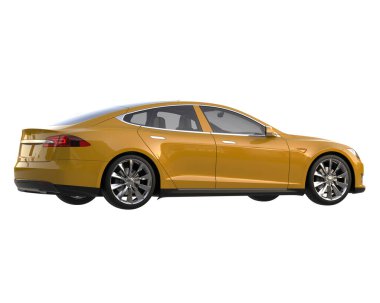 Modern car isolated on white background. 3d rendering - illustration