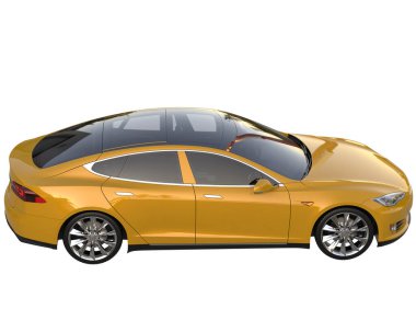 Modern car isolated on white background. 3d rendering - illustration