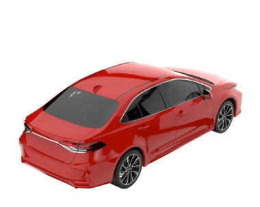 Modern car isolated on white background. 3d rendering - illustration