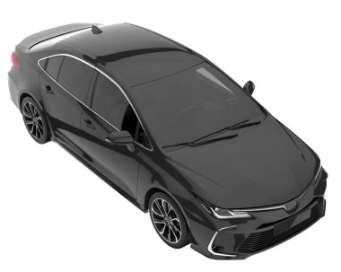 Modern car isolated on white background. 3d rendering - illustration