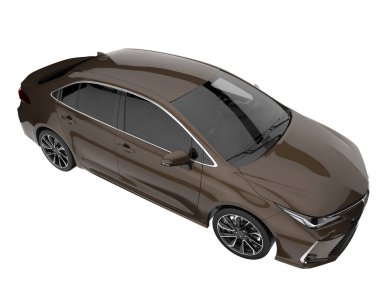 Modern car isolated on white background. 3d rendering - illustration