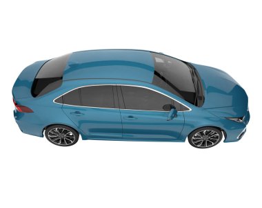 Modern car isolated on white background. 3d rendering - illustration