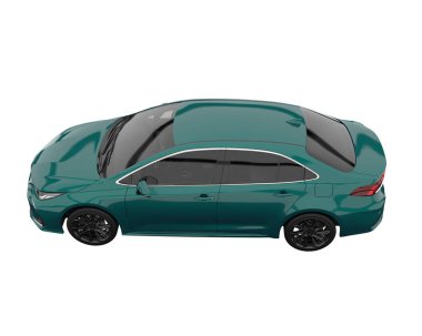 Modern car isolated on white background. 3d rendering - illustration