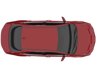 Modern car isolated on white background. 3d rendering - illustration