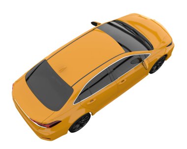 Modern car isolated on white background. 3d rendering - illustration