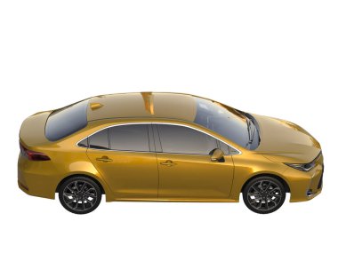 Modern car isolated on white background. 3d rendering - illustration