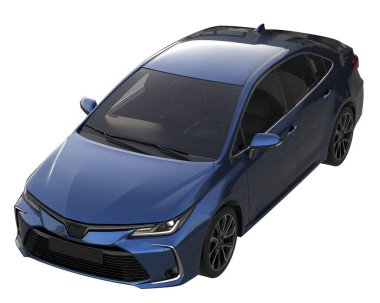 Modern car isolated on white background. 3d rendering - illustration