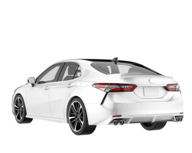 Modern car isolated on white background. 3d rendering - illustration