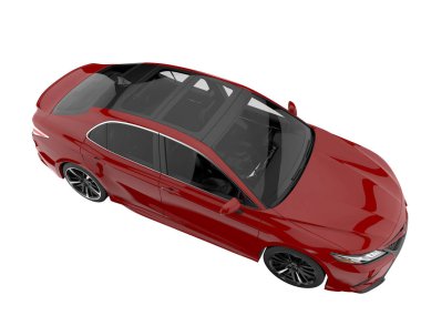 Modern car isolated on white background. 3d rendering - illustration