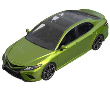 Modern car isolated on white background. 3d rendering - illustration