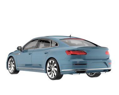 Modern car isolated on white background. 3d rendering - illustration