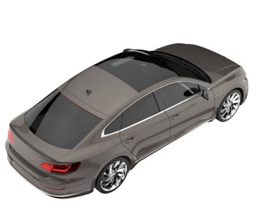 Modern car isolated on white background. 3d rendering - illustration