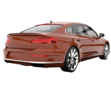 Modern car isolated on white background. 3d rendering - illustration