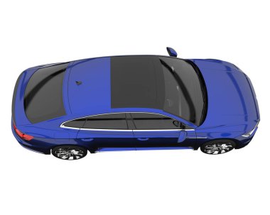 Modern car isolated on white background. 3d rendering - illustration