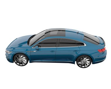 Modern car isolated on white background. 3d rendering - illustration