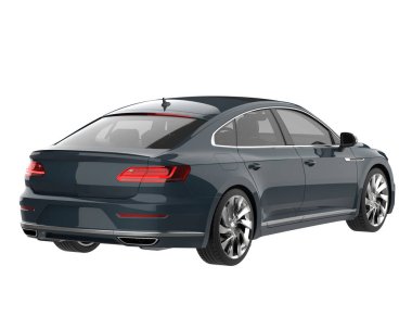 Modern car isolated on white background. 3d rendering - illustration