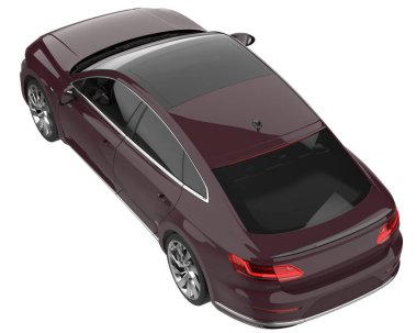 Modern car isolated on white background. 3d rendering - illustration