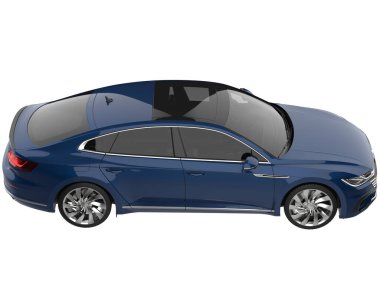 Modern car isolated on white background. 3d rendering - illustration