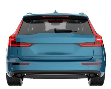 Modern car isolated on white background. 3d rendering - illustration