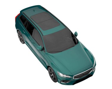 Modern car isolated on white background. 3d rendering - illustration