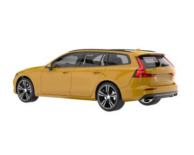 Modern car isolated on white background. 3d rendering - illustration