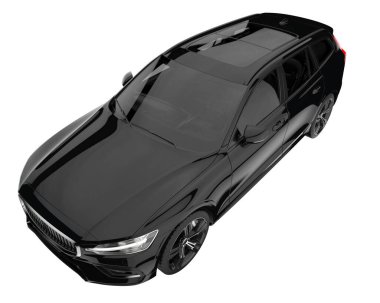 Modern car isolated on white background. 3d rendering - illustration