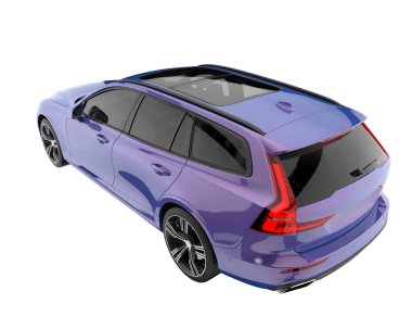 Modern car isolated on white background. 3d rendering - illustration